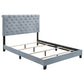 Warner Upholstered Queen Panel Bed Slate Blue