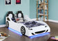 Cruiser Wood Twin LED Race Car Bed White