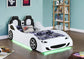 Cruiser Wood Twin LED Race Car Bed White