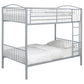 Anson Twin Over Twin Bunk Bed Silver