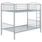 Anson Twin Over Twin Bunk Bed Silver