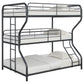 Garner Full Over Twin Over Full Triple Bunk Bed Gunmetal