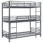 Maynard Metal Twin Triple Bunk Bed Gunmetal