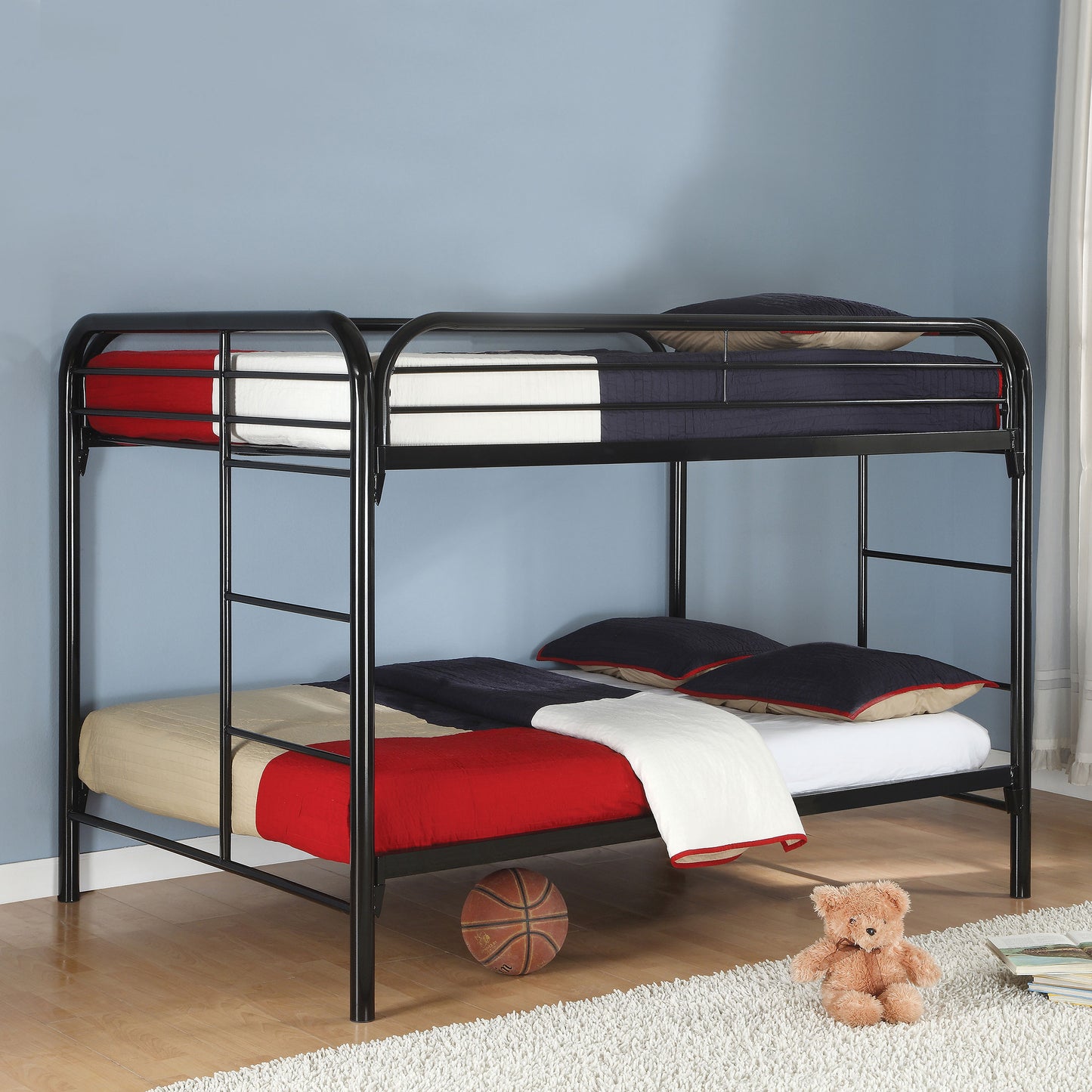 Morgan Metal Full Over Full Bunk Bed Black