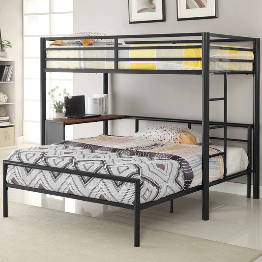 Fisher Twin Over Full Workstation Loft Bed Set Gunmetal