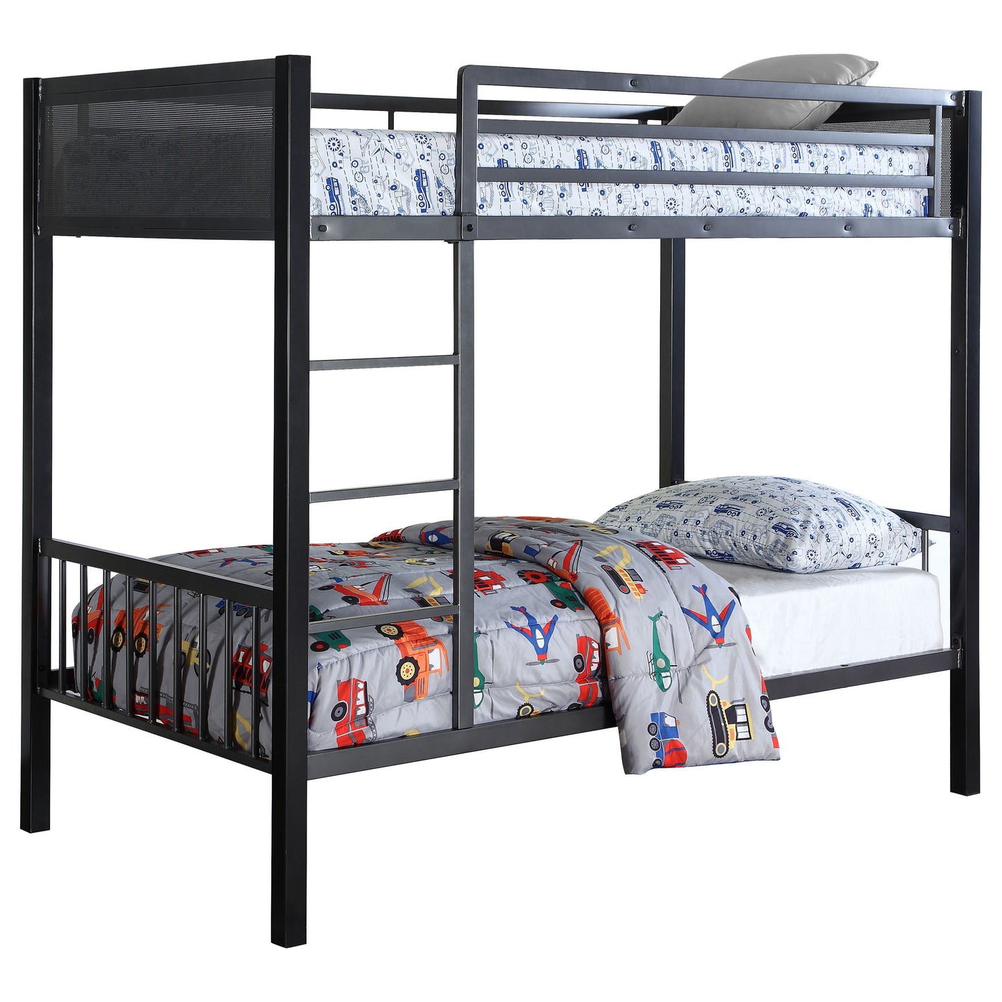 Meyers Metal Twin Over Twin Bunk Bed Black