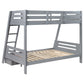 Trisha 2-drawer Wood Twin Over Full Bunk Bed Grey