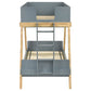 Frankie Wood Twin Over Twin Bunk Bed Blue and Natural