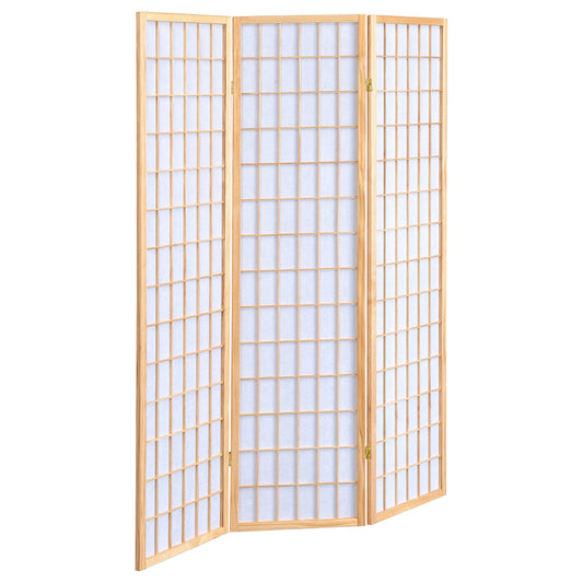 Carrie 3-Panel Room Divider Folding Shoji Screen Natural