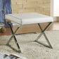 Rita X-cross Square Ottoman White and Chrome