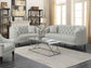 Avonlea 2-piece Upholstered Sloped Arm Sofa Set Grey Fabric