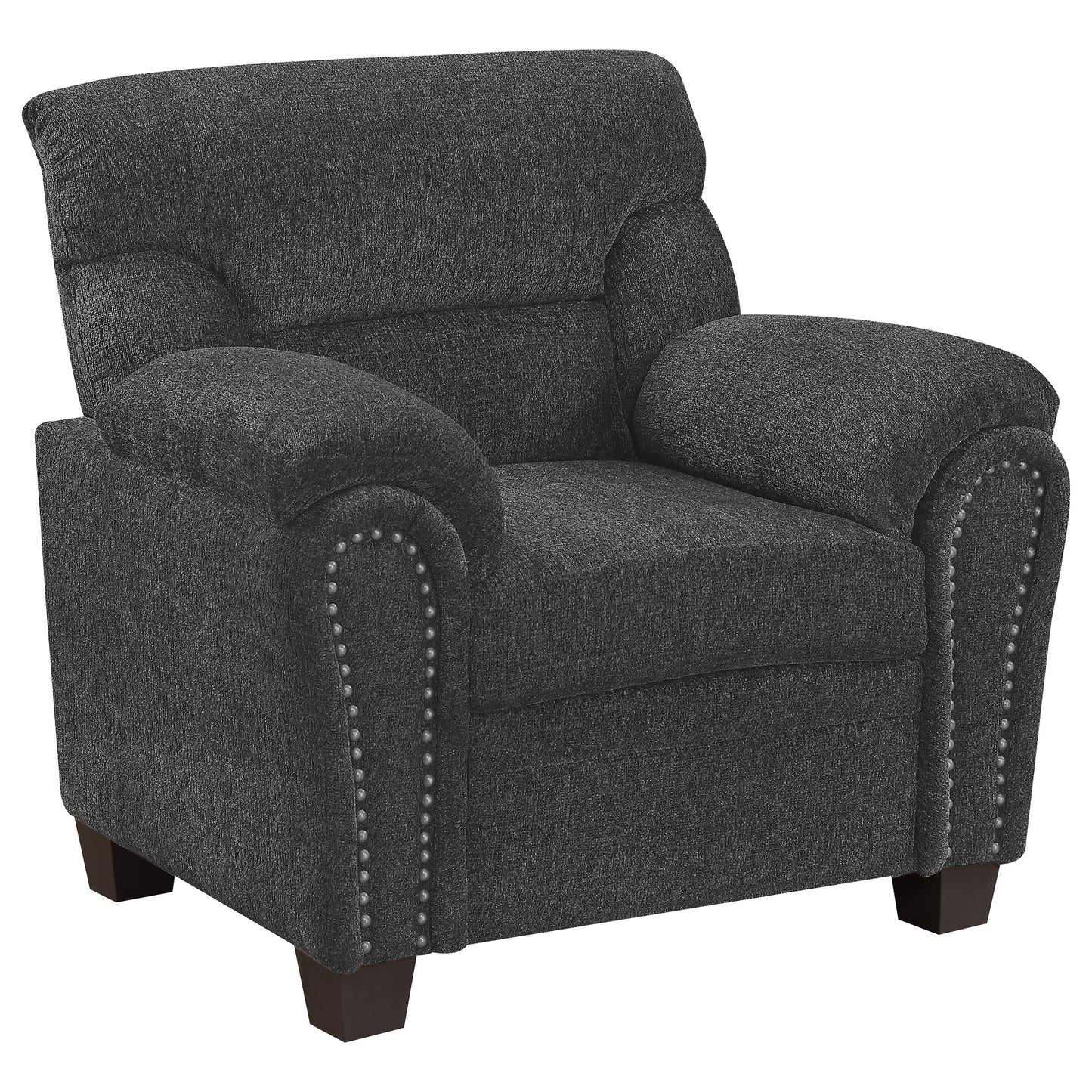 Clementine Upholstered Padded Arm Accent Chair Grey