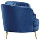 Sophia Upholstered Channel Tufted Sofa Blue