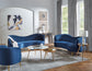 Sophia Upholstered Channel Tufted Sofa Blue