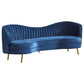 Sophia 3-piece Upholstered Channel Tufted Sofa Set Blue