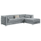 Bellaire Upholstered Storage Chaise Sectional Sofa Grey