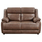 Ellington 3-piece Upholstered Padded Arm Sofa Set Dark Brown