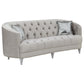 Avonlea 2-piece Upholstered Sloped Arm Sofa Set Grey Velvet