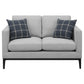 Apperson 2-piece Upholstered Track Arm Sofa Set Light Grey