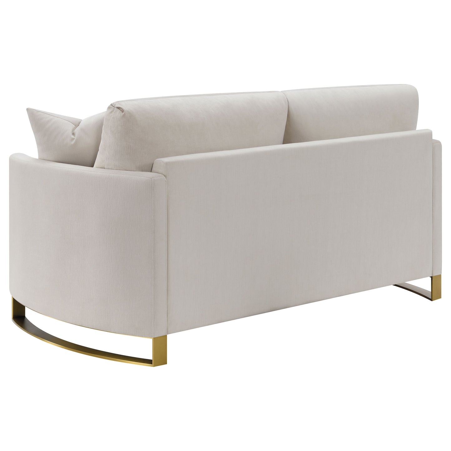 Corliss Upholstered Arched Arm Loveseat Beige