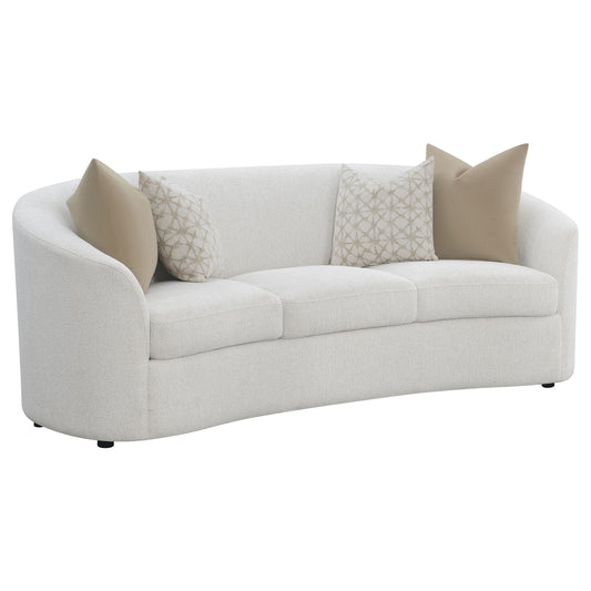 Rainn 2-piece Boucle Upholstered Sloped Arm Sofa Set Latte