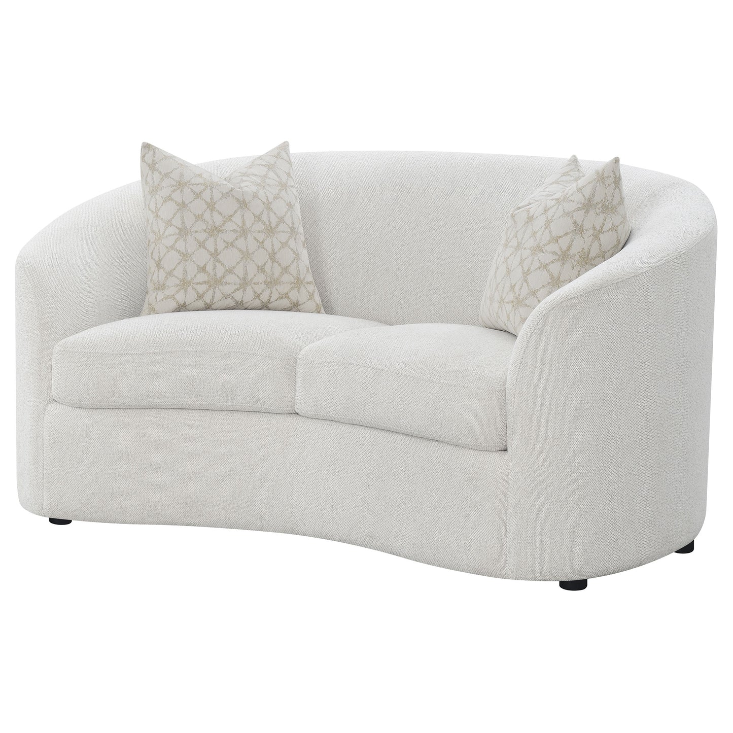 Rainn Boucle Upholstered Sloped Arm Loveseat Latte