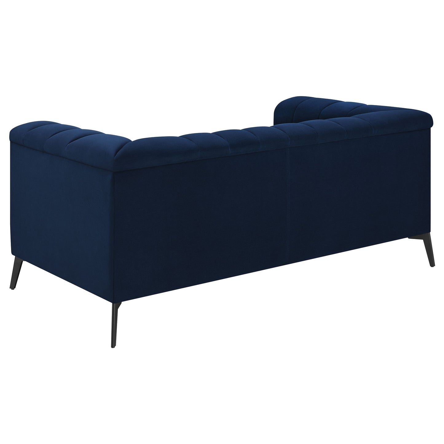 Chalet 2-piece Upholstered Tuxedo Arm Tufted Sofa Set Blue