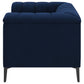 Chalet Upholstered Tuxedo Arm Tufted Chair Blue