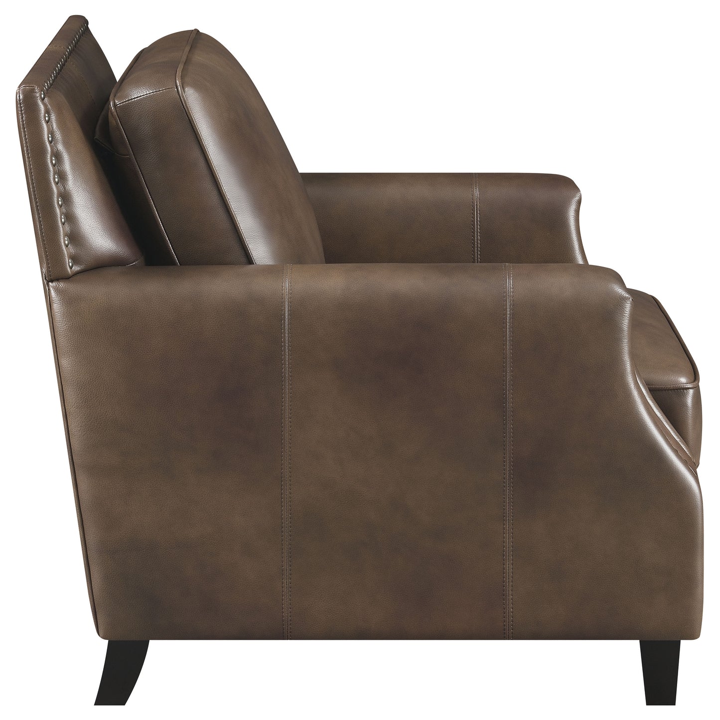 Leaton 3-piece Upholstered Recessed Arm Sofa Set Brown Sugar