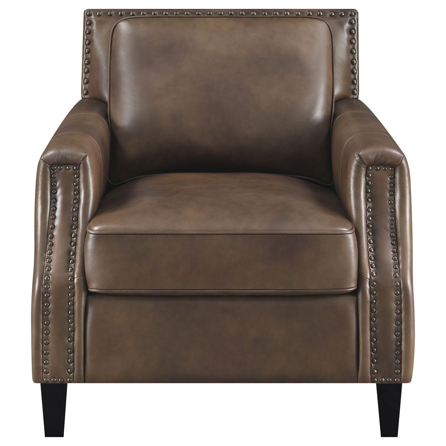 Leaton Upholstered Recessed Arm Accent Chair Brown Sugar