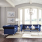 Bleker 2-piece Upholstered Tuxedo Arm Tufted Sofa Set Blue