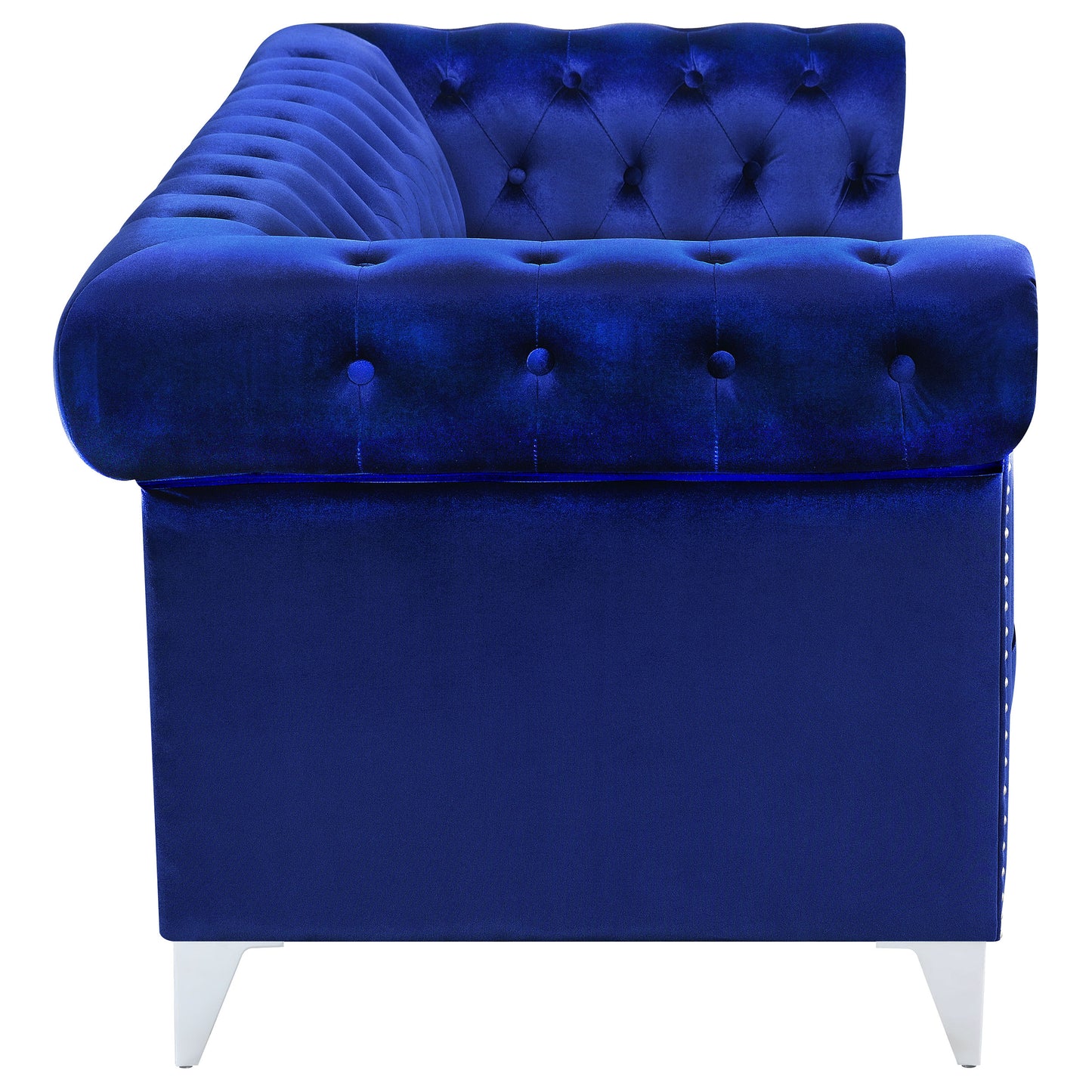 Bleker 2-piece Upholstered Tuxedo Arm Tufted Sofa Set Blue