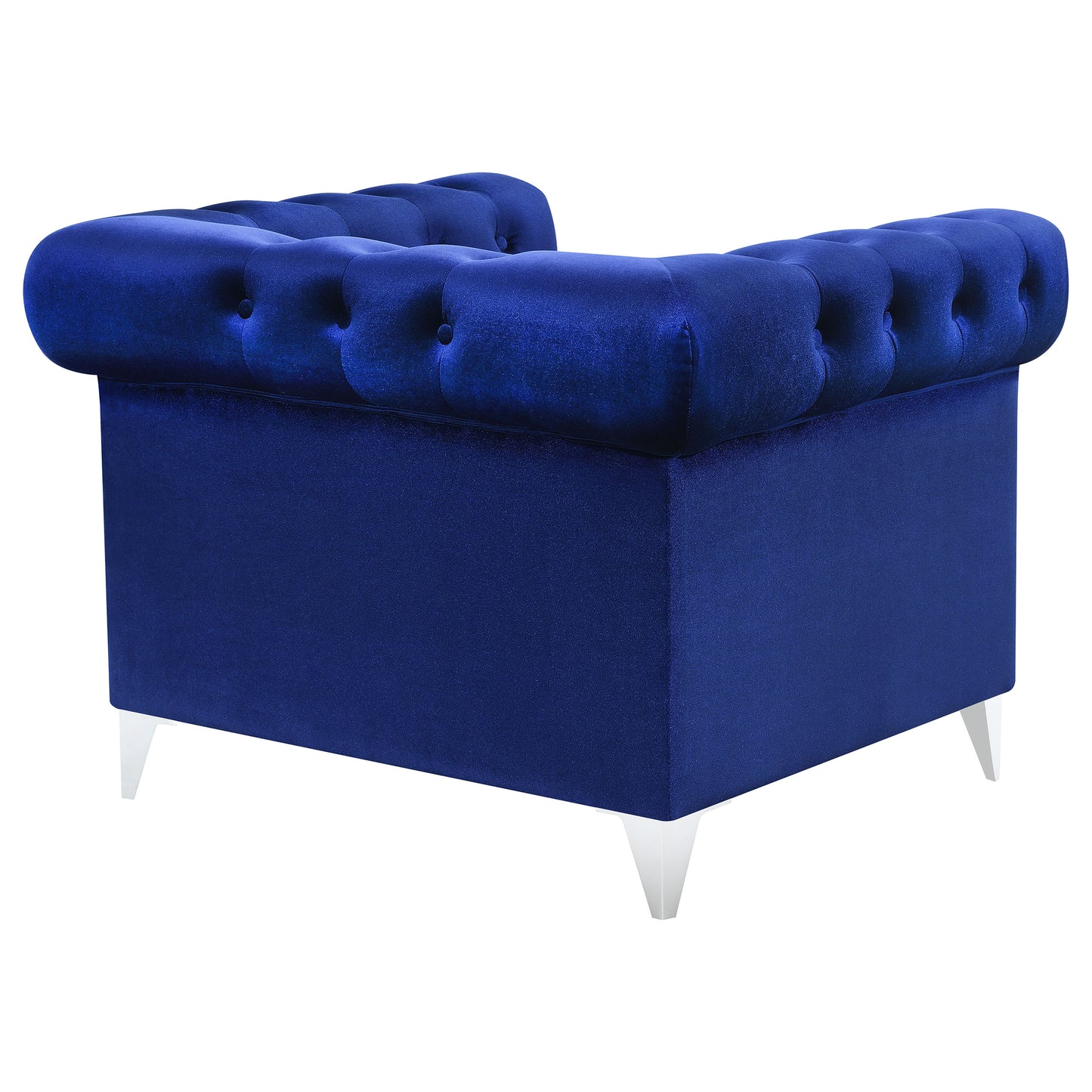 Bleker Upholstered Tuxedo Arm Tufted Accent Chair Blue