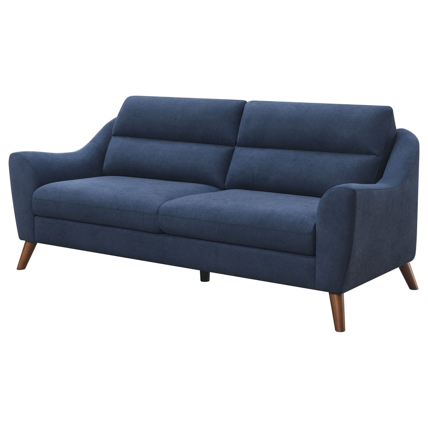 Gano Upholstered Sloped Arm Sofa Navy Blue