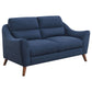 Gano 2-piece Upholstered Sloped Arm Sofa Set Navy Blue