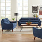 Gano 2-piece Upholstered Sloped Arm Sofa Set Navy Blue