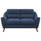 Gano 2-piece Upholstered Sloped Arm Sofa Set Navy Blue