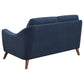 Gano 2-piece Upholstered Sloped Arm Sofa Set Navy Blue