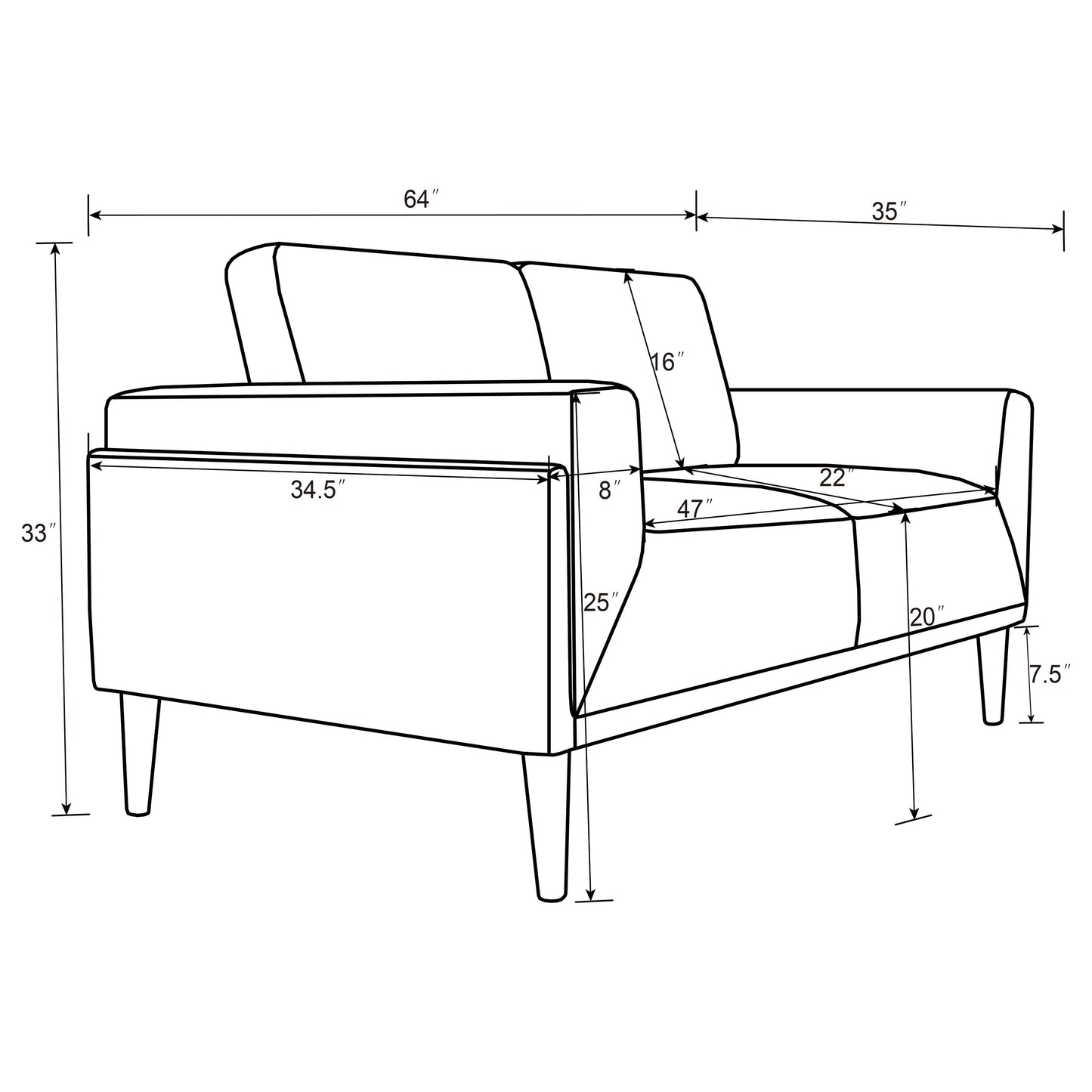 Rilynn Upholstered Track Arm Loveseat Grey