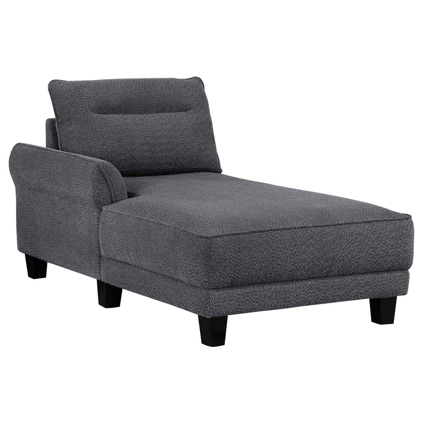 Caspian Upholstered Curved Arm Chaise Sectional Sofa Grey