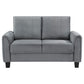 Davis Upholstered Rolled Arm Loveseat Grey