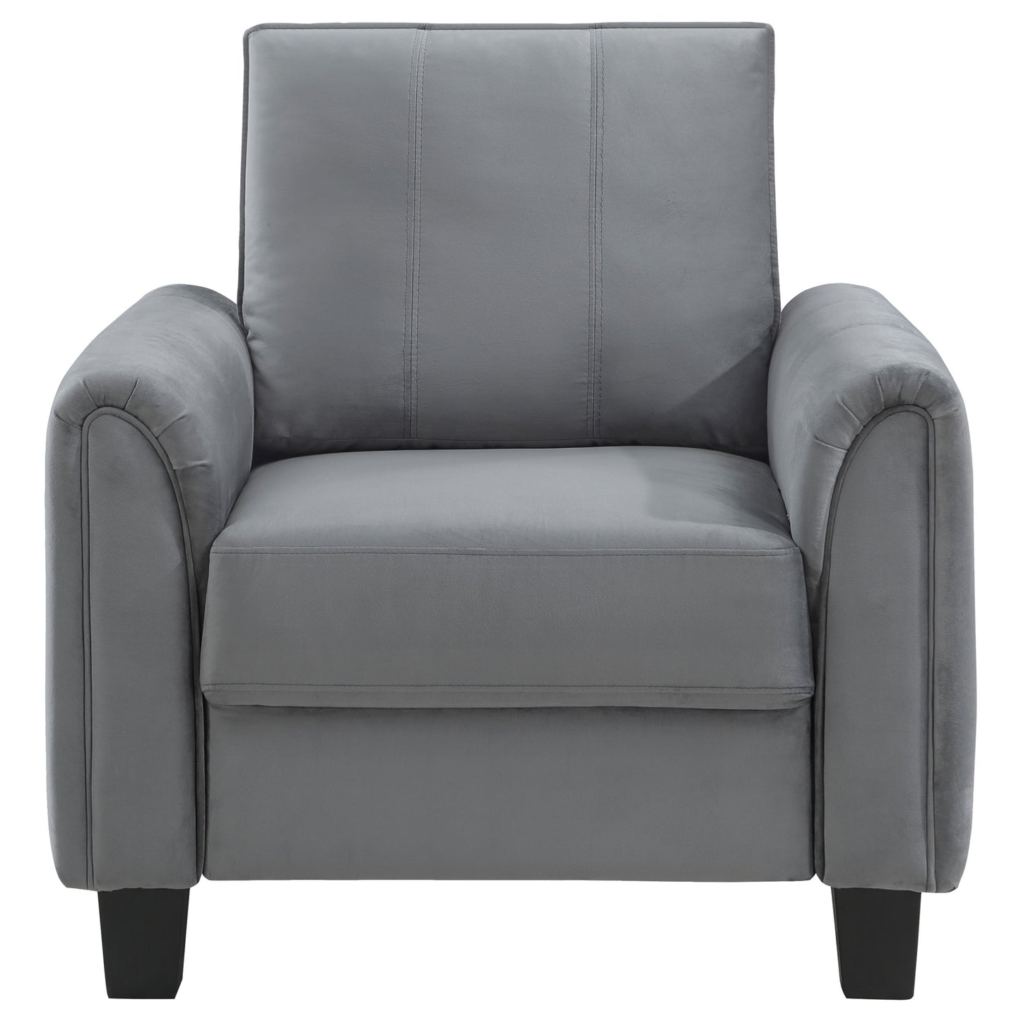 Davis Upholstered Rolled Arm Accent Chair Grey