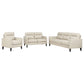 Jonah 3-piece Upholstered Track Arm Sofa Set Ivory