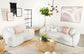 Isabella 2-piece Faux Sheepskin Upholstered Sofa Set Natural