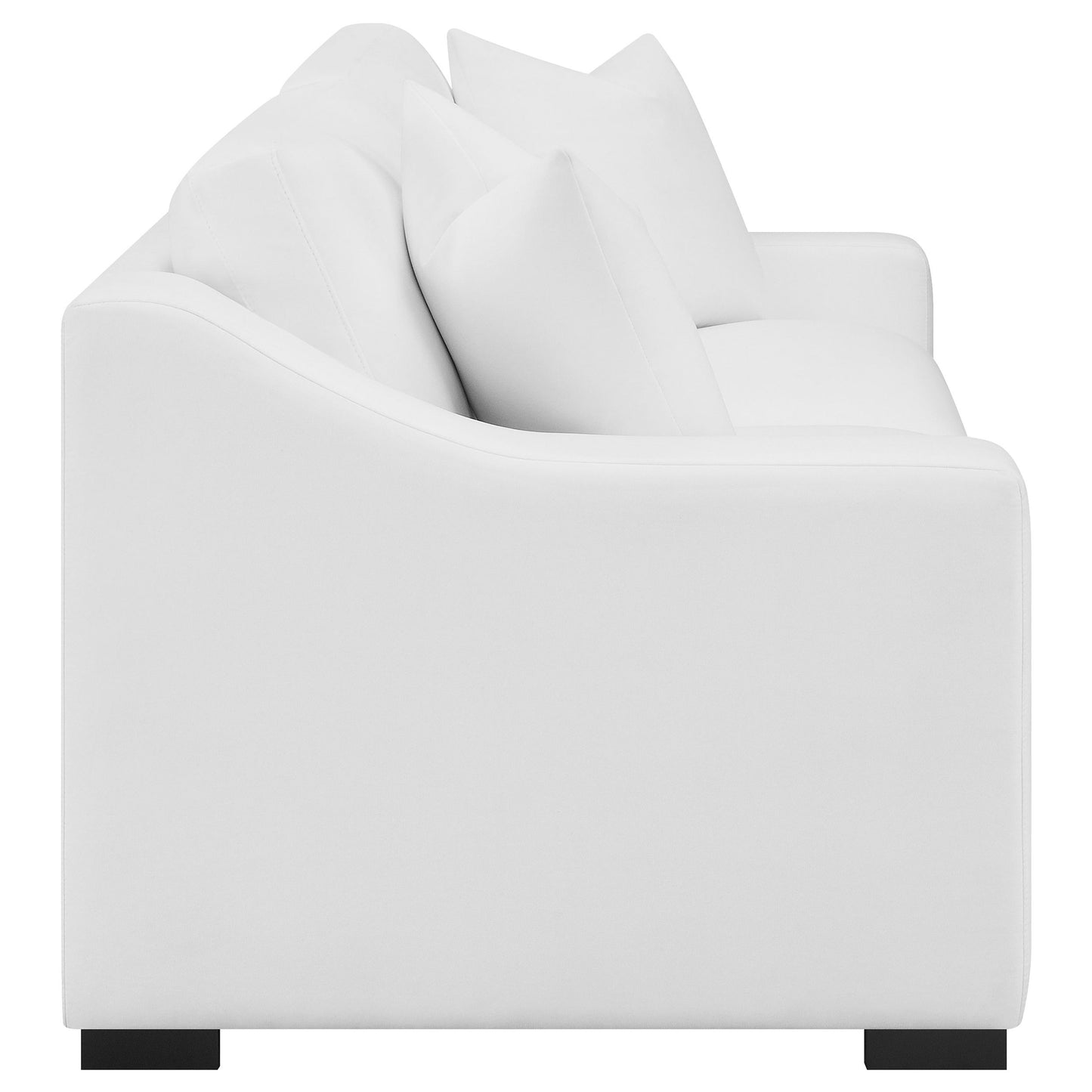 Ashlyn 2-piece Upholstered Sloped Arm Sofa Set White