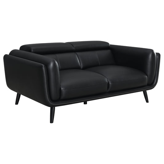 Shania Upholstered Low Back Loveseat Black