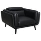 Shania Upholstered Low Back Accent Chair Black