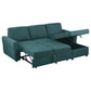 Samantha Upholstered Storage Sleeper Sectional Sofa Teal