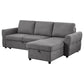 Samantha Upholstered Storage Sleeper Sectional Sofa Grey