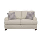 Glenn Upholstered English Arm Loveseat Light Grey and Blue